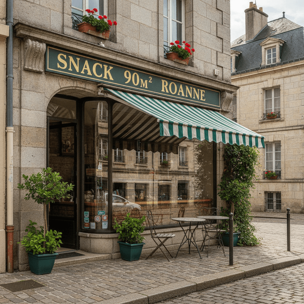 Snack 90m² à Roanne : terrasse - cuisine équipée - Image 1