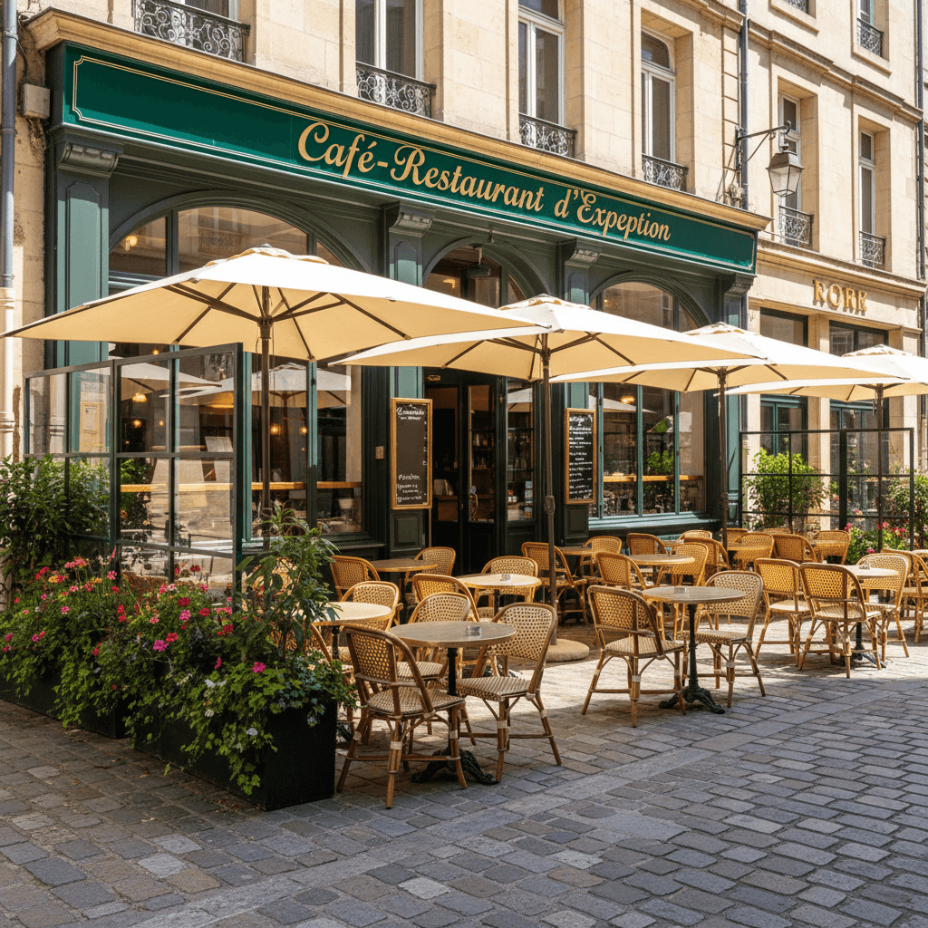 Restaurant 55m² à Rouen : terrasse - licence IV