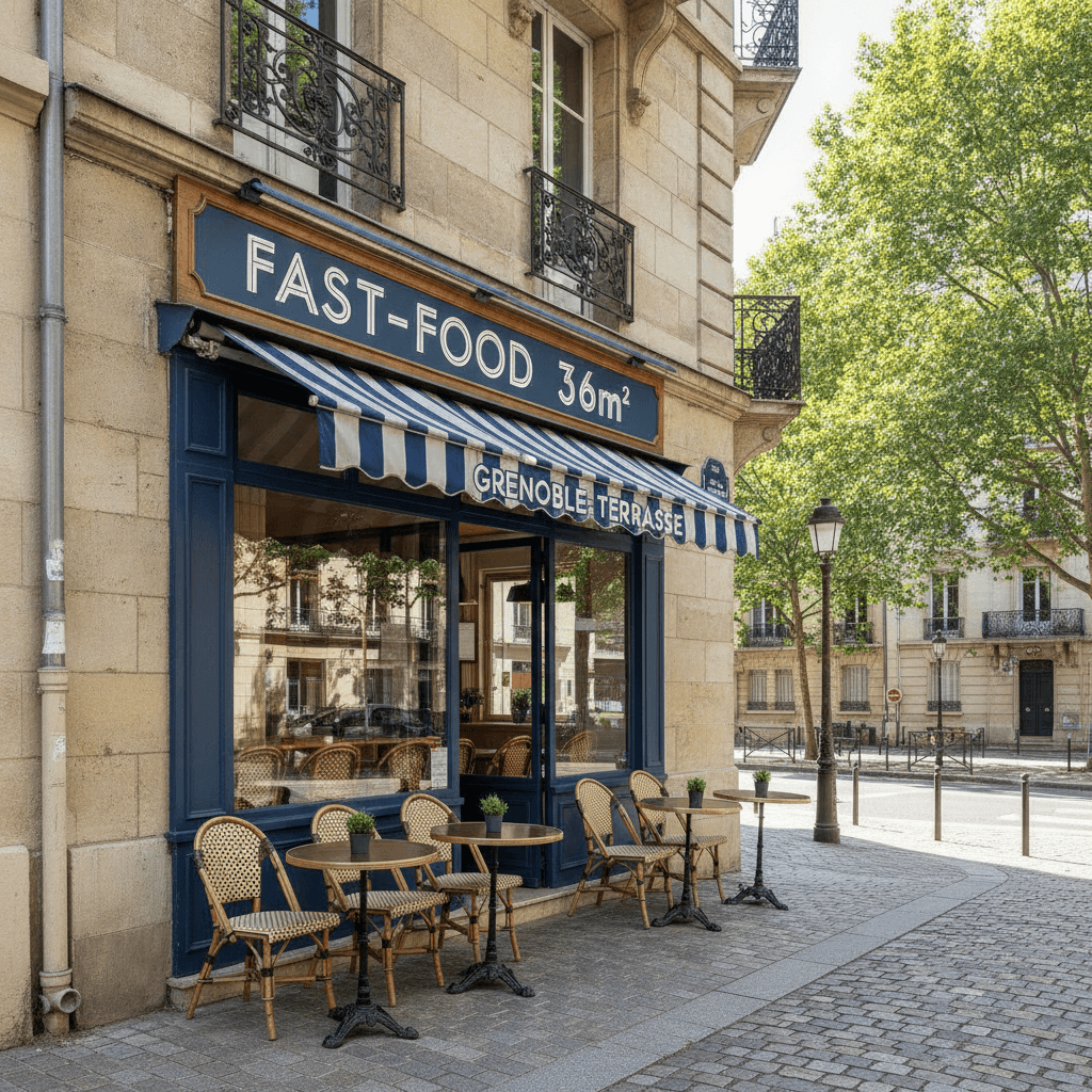 Fast-food 36m² à Grenoble : terrasse