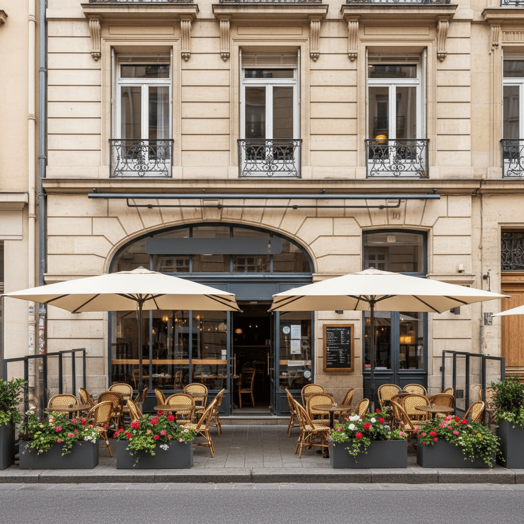 Restaurant 85m² à Lyon : terrasse - licence IV