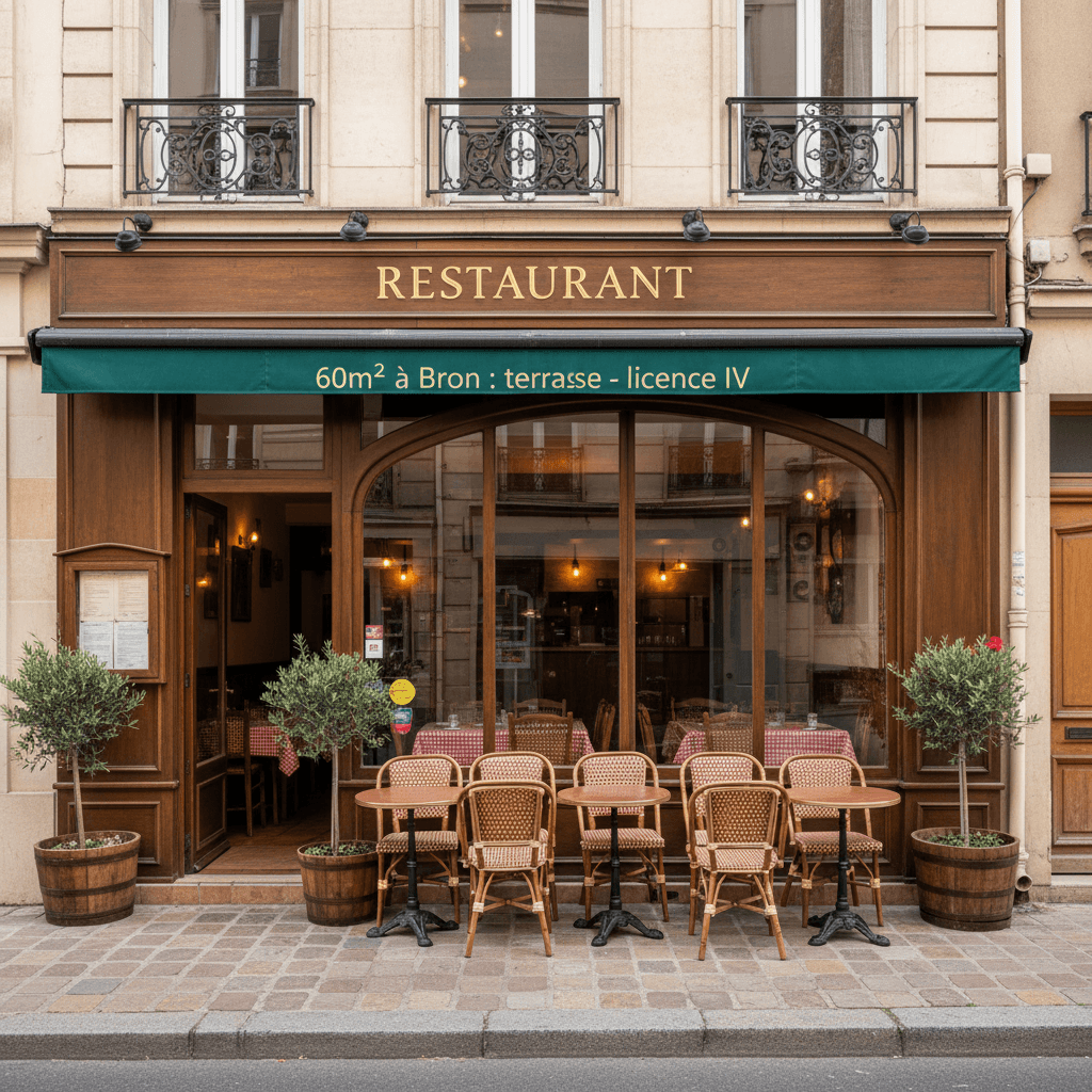 Restaurant 60m² à Bron : terrasse - licence IV - Image 1