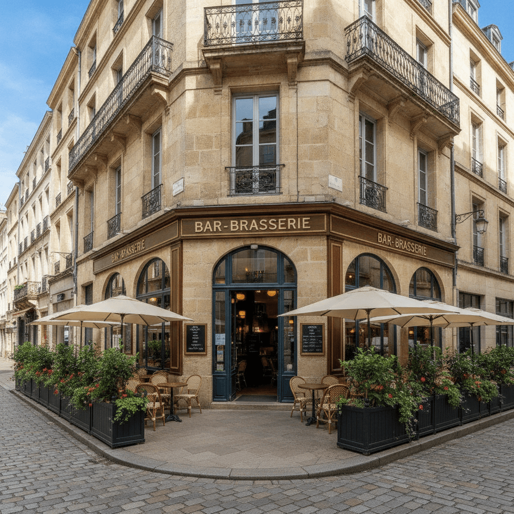 Bar-brasserie 200m² à Bordeaux : terrasse - licence IV