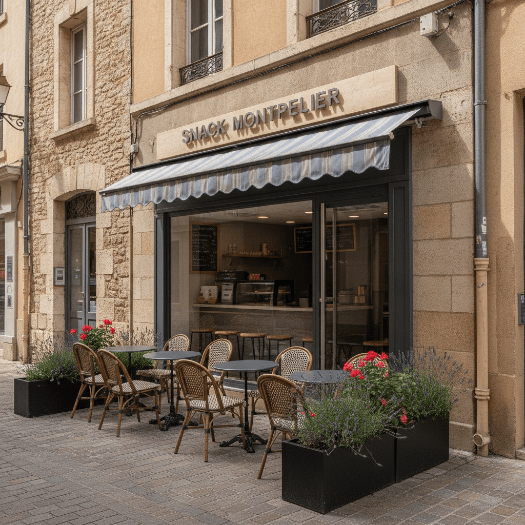 Snack 50m² à Montpellier : terrasse - licence IV