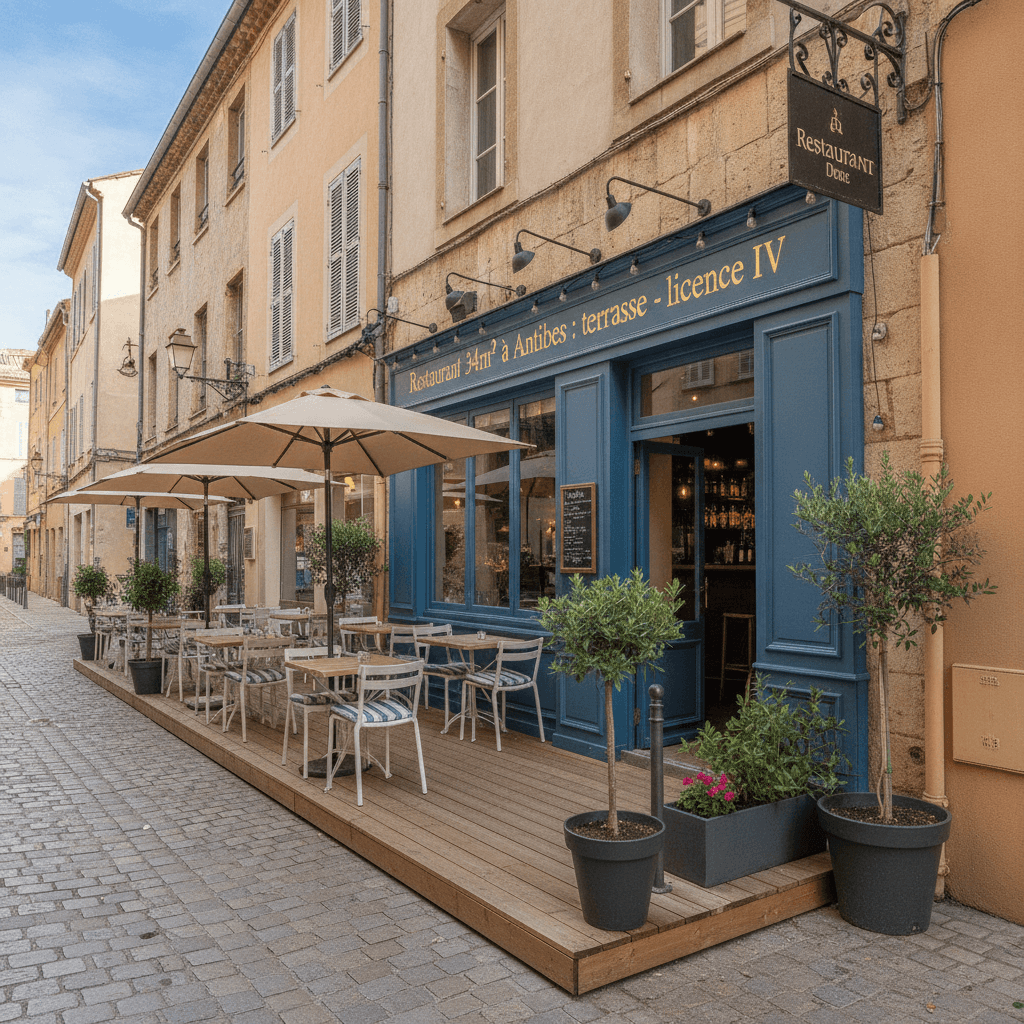 Restaurant 34m² à Antibes : terrasse - licence IV - Image 1