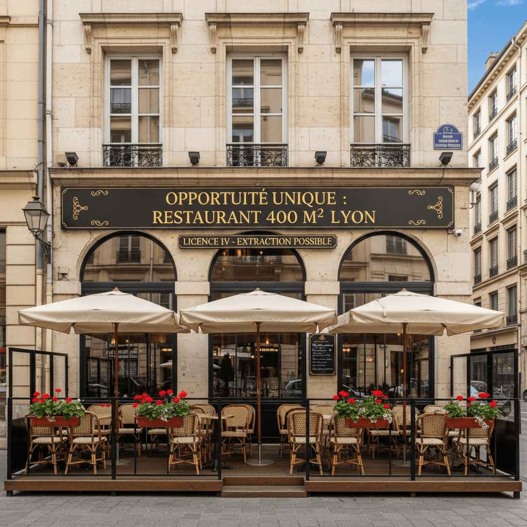 Restaurant 400m² à Lyon : licence IV - extraction