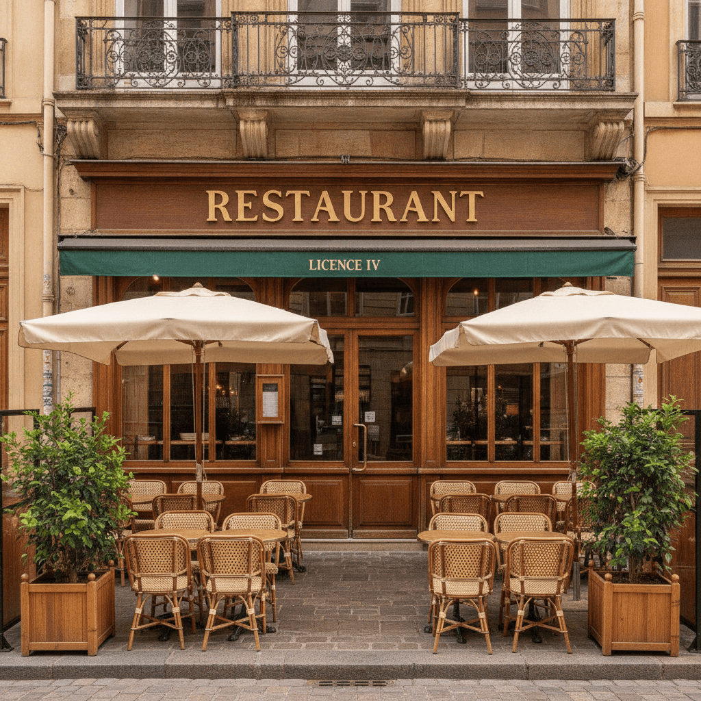 Restaurant 55m² à Lyon : terrasse - licence IV