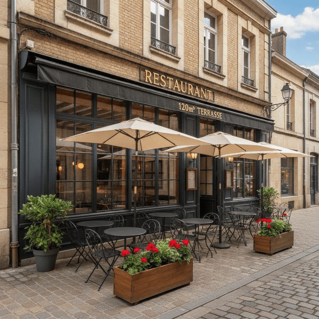 Restaurant 120m² à Lille : terrasse - licence IV