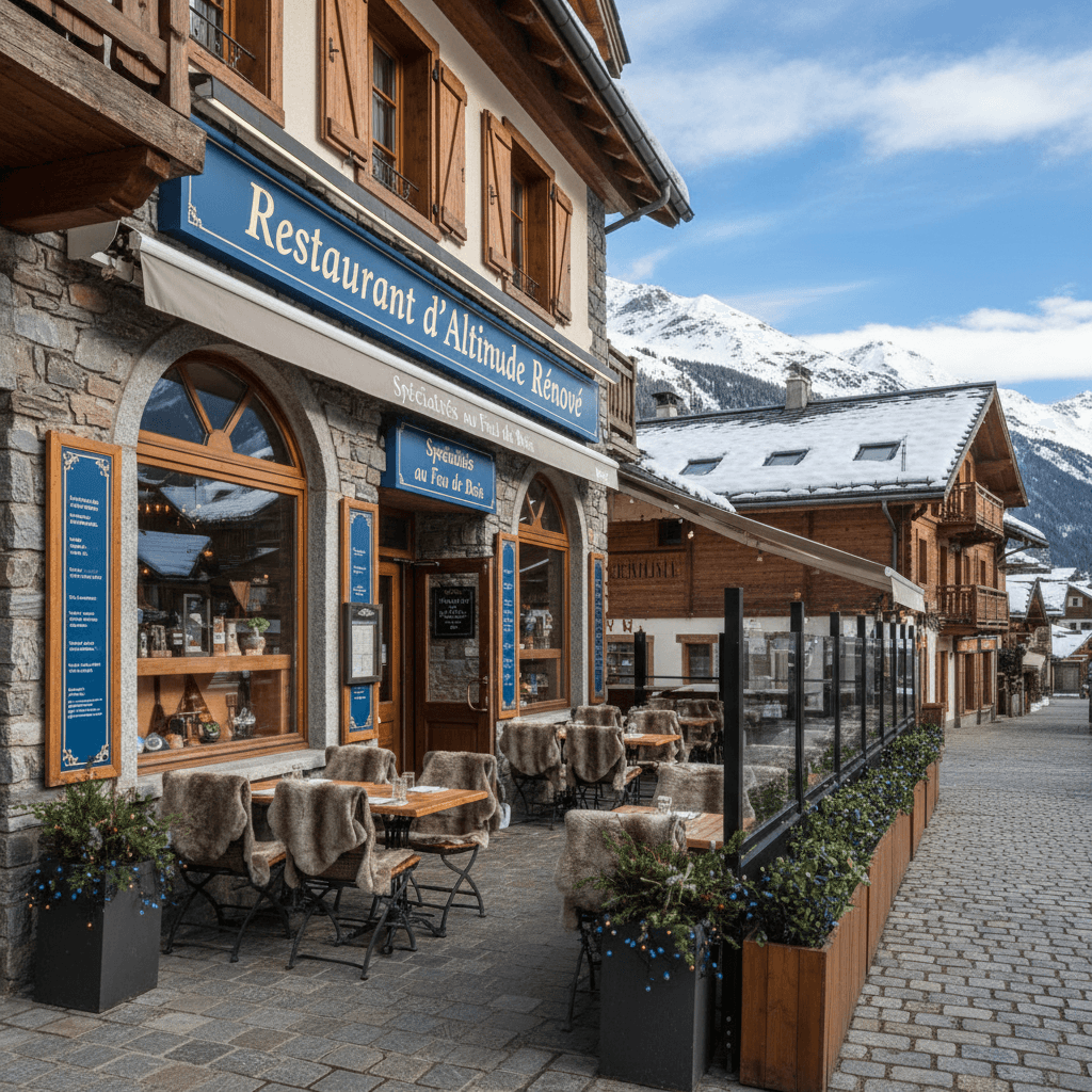 Restaurant à Huez : terrasse - extraction - Image 1