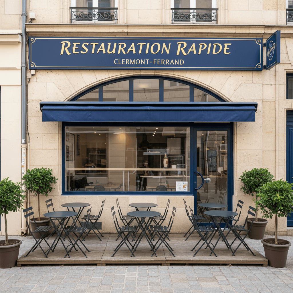 Fast-food 80m² à Clermont-Ferrand : terrasse - extraction