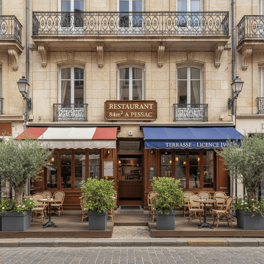 Restaurant 84m² à Pessac : terrasse - licence IV - Image 1