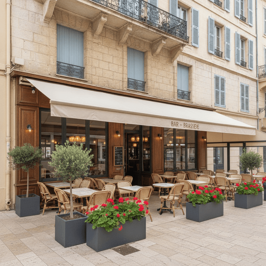 Bar-brasserie 300m² à Nice : terrasse - licence IV