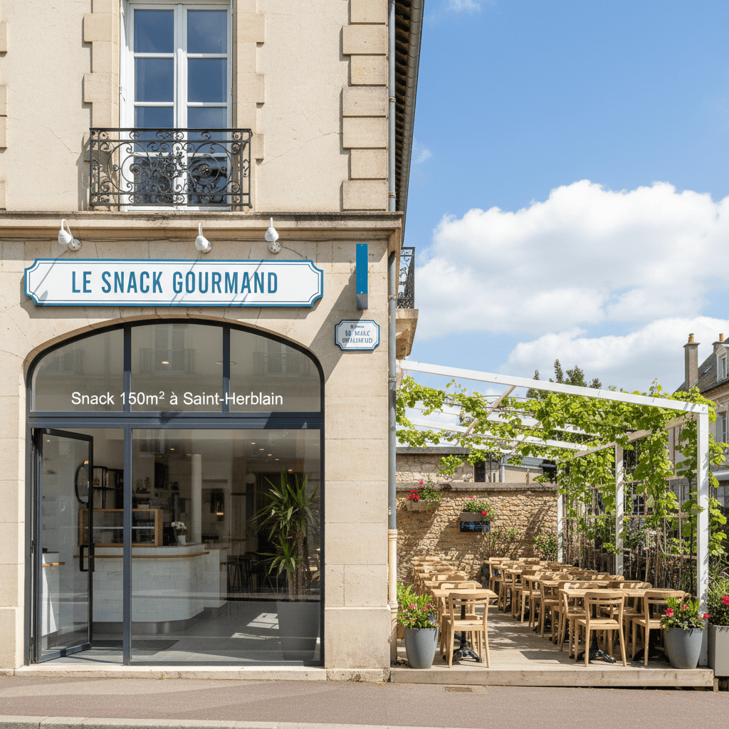 Snack 150m² à Saint-Herblain : terrasse - extraction - Image 1