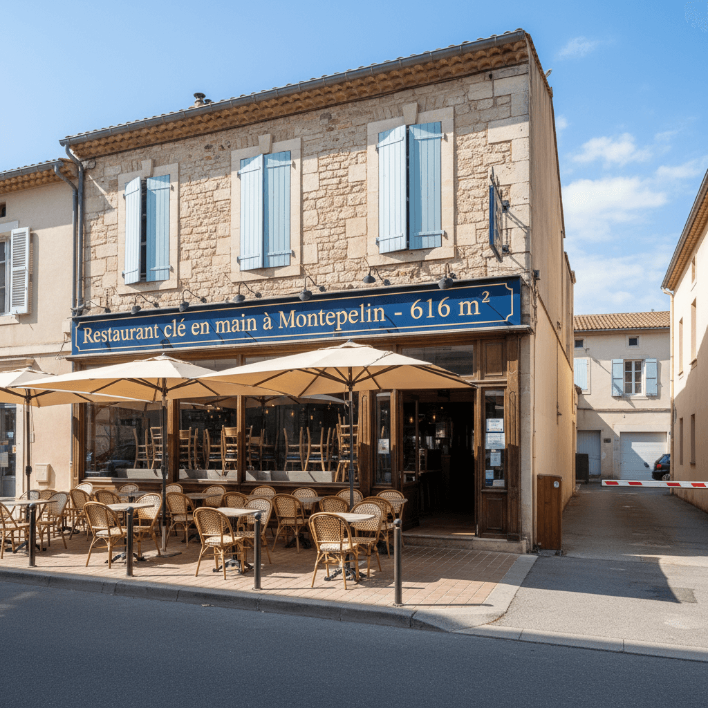 Restaurant 616m² à Montpellier : terrasse - extraction - Image 1