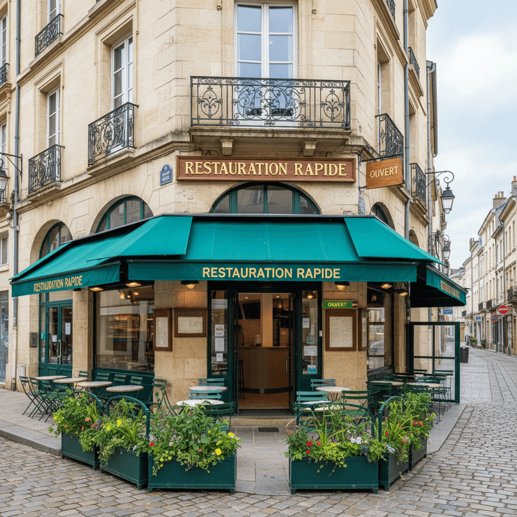 Fast-food 150m² à Nantes : terrasse - extraction