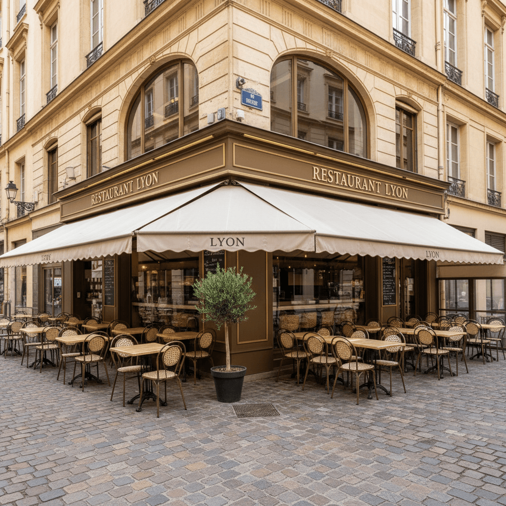 Fast-food 118m² à Lyon : terrasse - cuisine équipée - Image 1