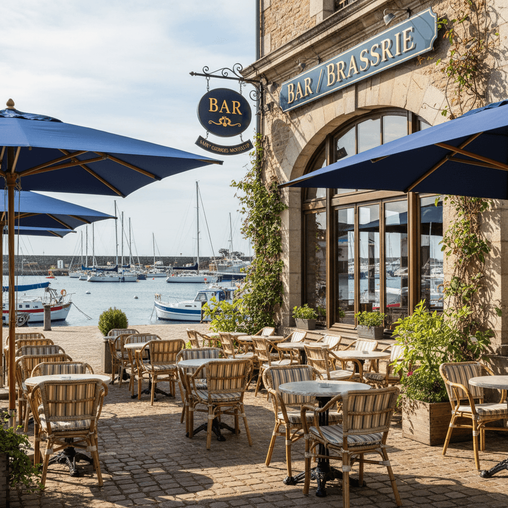 Bar-brasserie à Saint-Georges-Montcocq : terrasse - licence IV - Image 1
