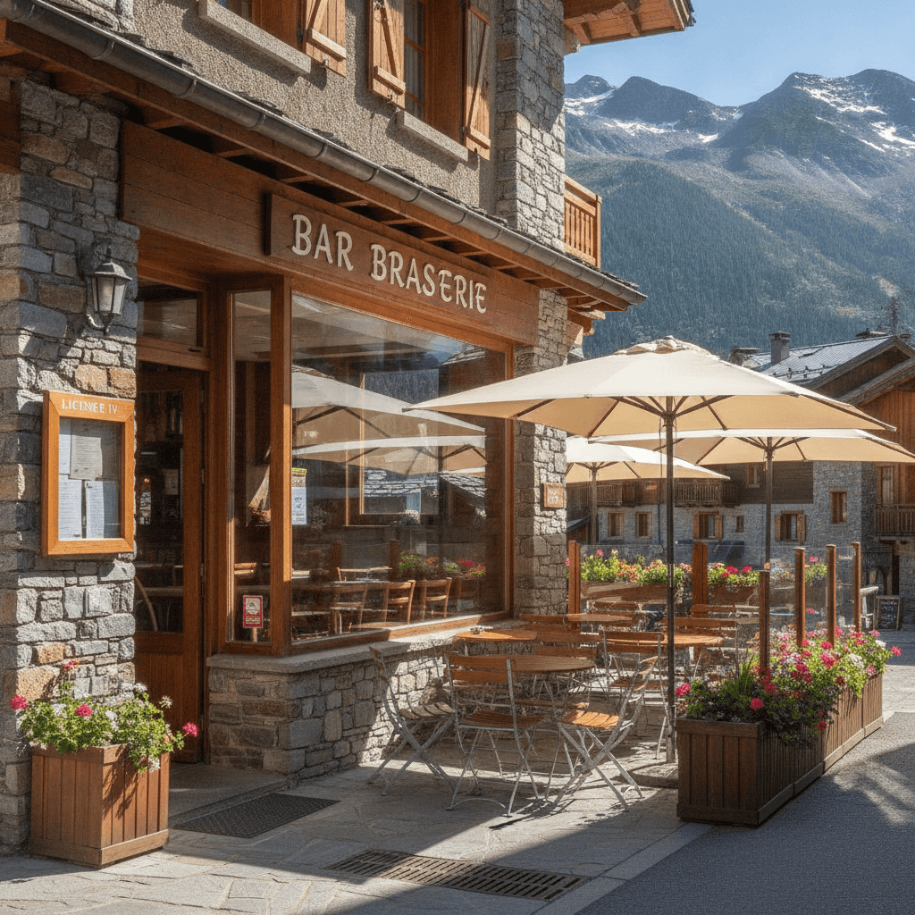 Bar-brasserie 90m² à Les Avanchers-Valmorel : terrasse - licence IV - Image 1
