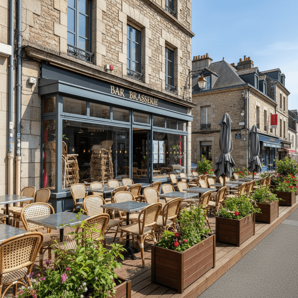 Bar-brasserie 200m² à Rennes : terrasse - licence IV