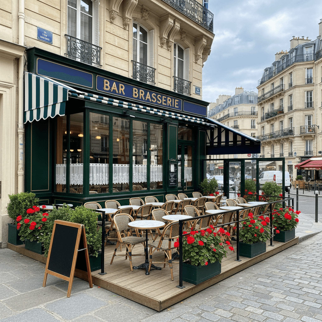 Bar-brasserie 36 couverts à Paris : terrasse - licence IV - Image 1