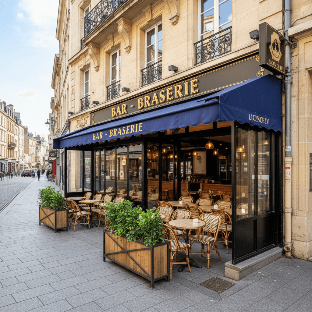 Bar-brasserie 110m² à Reims : terrasse - licence IV