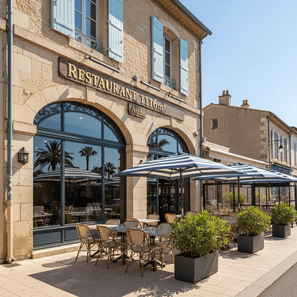 Restaurant 116m² à Agde : terrasse - extraction - Image 1