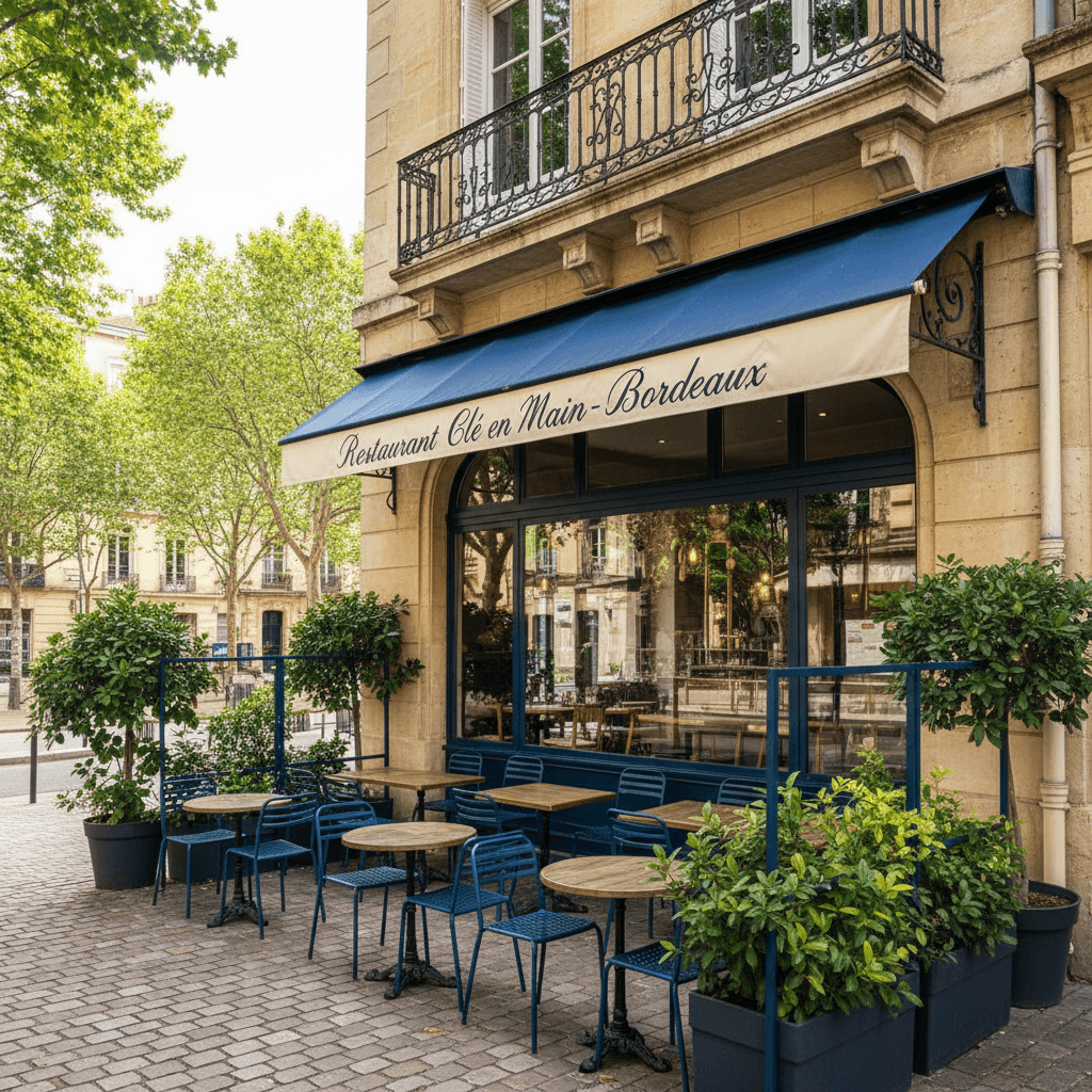 Restaurant 87m² à Bordeaux : terrasse - climatisation