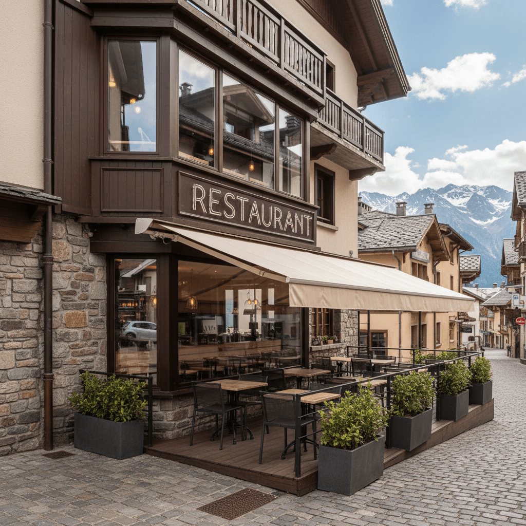 Restaurant 125m² à Les Deux Alpes : terrasse - extraction - Image 1