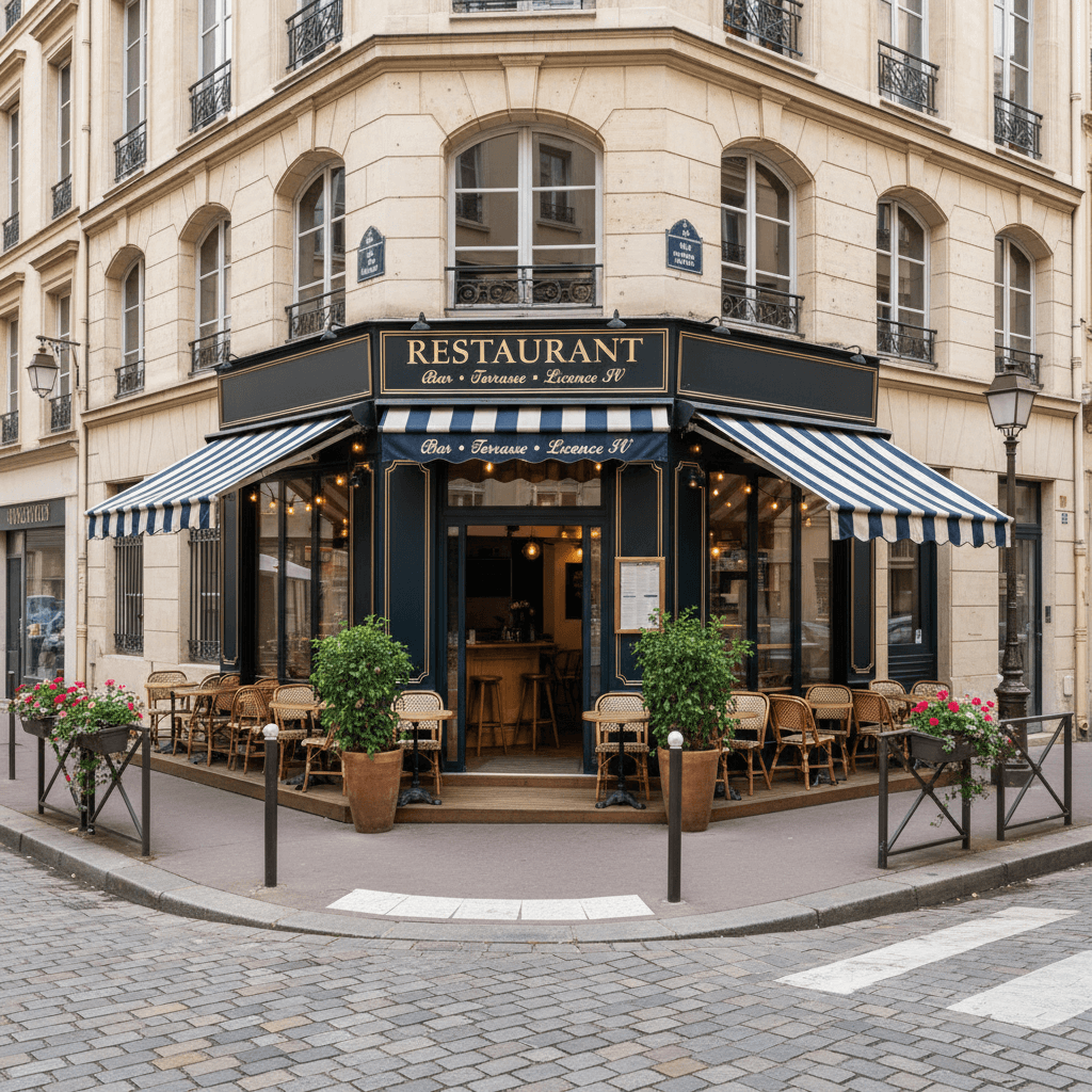 Restaurant 90m² à Lyon : terrasse - licence IV