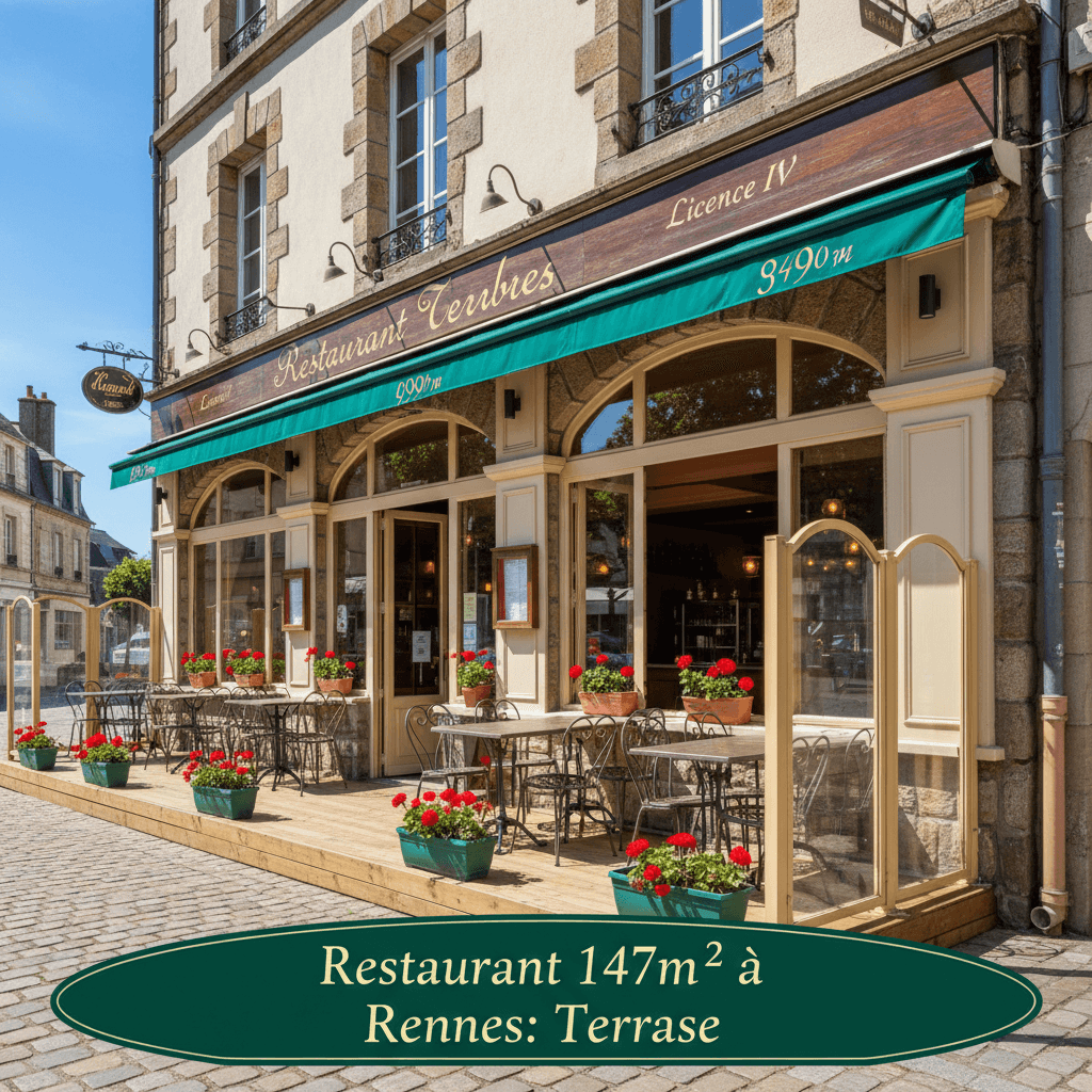 Restaurant 147m² à Rennes : terrasse - licence IV