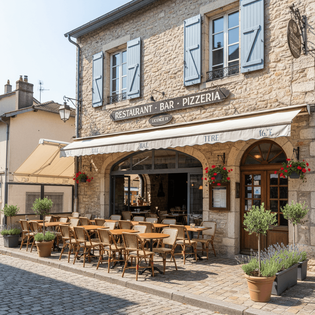 Restaurant à Grézieu-La-Varenne : terrasse - licence IV