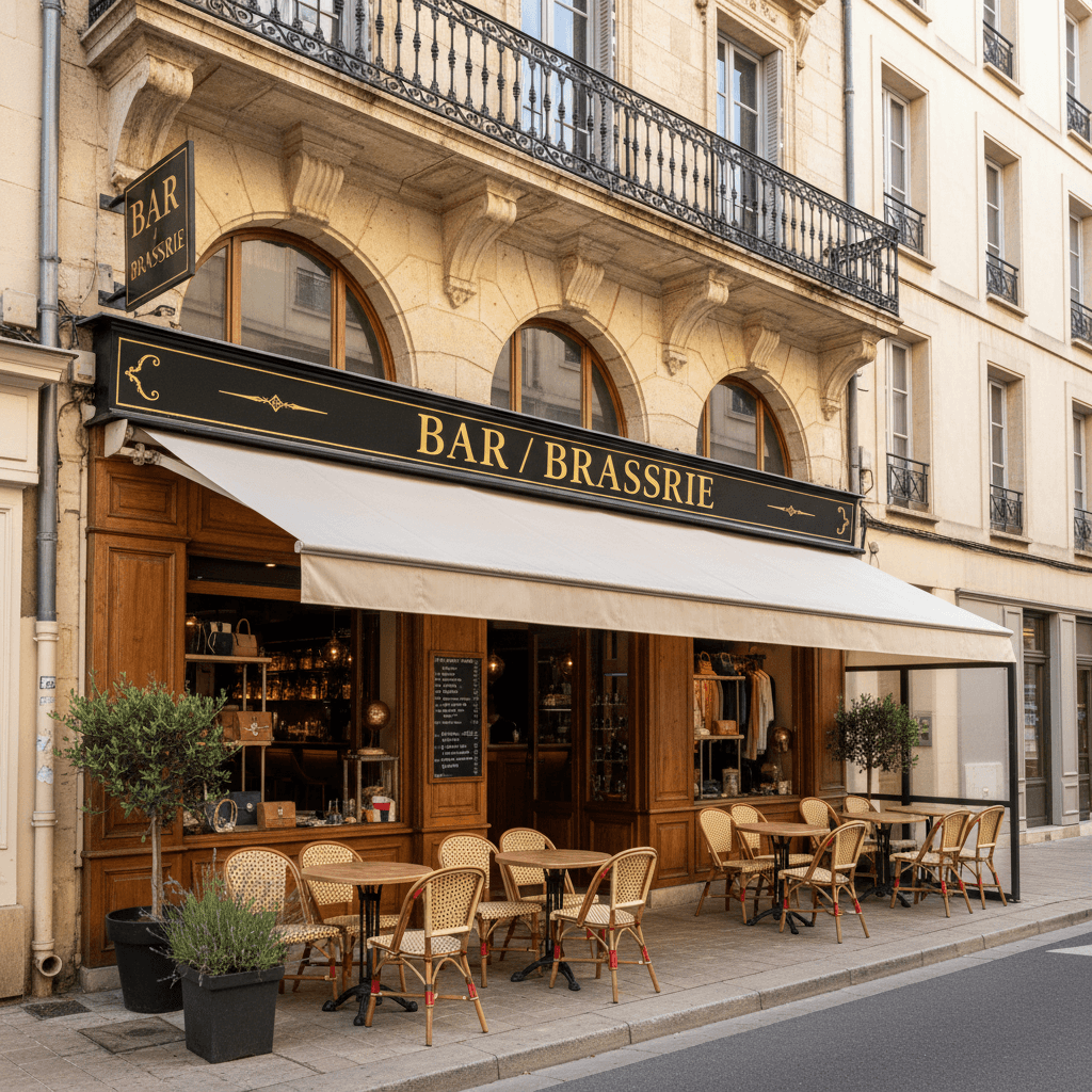 Bar-brasserie 300m² à Montpellier : terrasse - licence IV