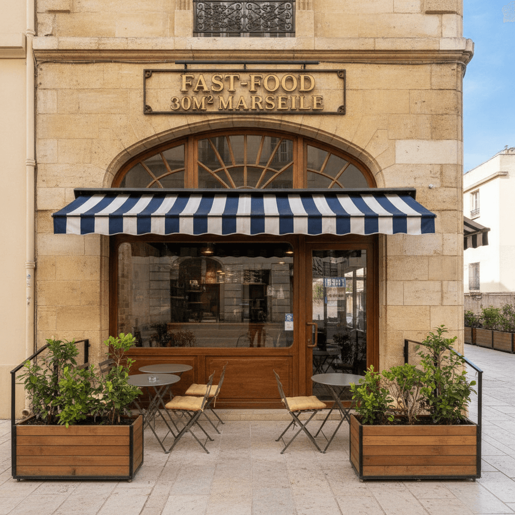 Fast-food 30m² à Marseille : cuisine équipée