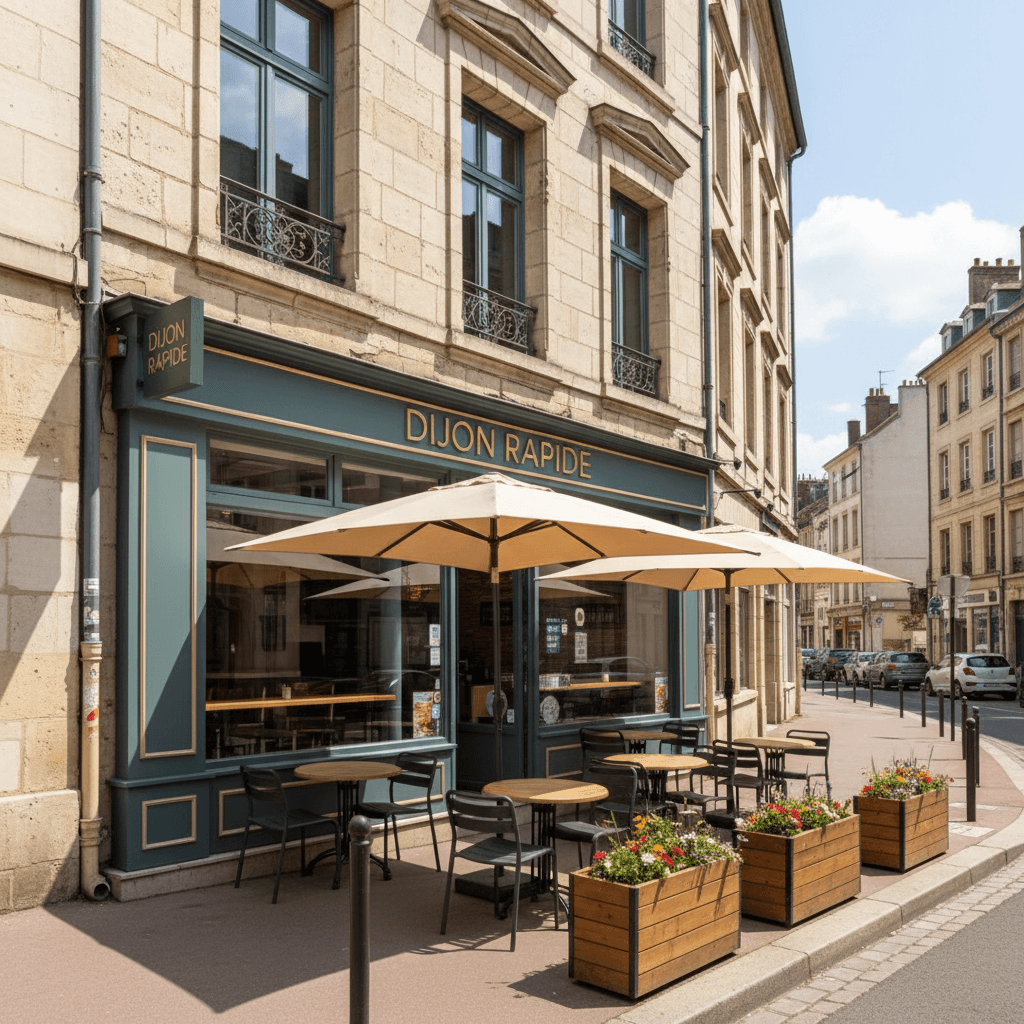 Fast-food 70m² à Dijon : terrasse - extraction