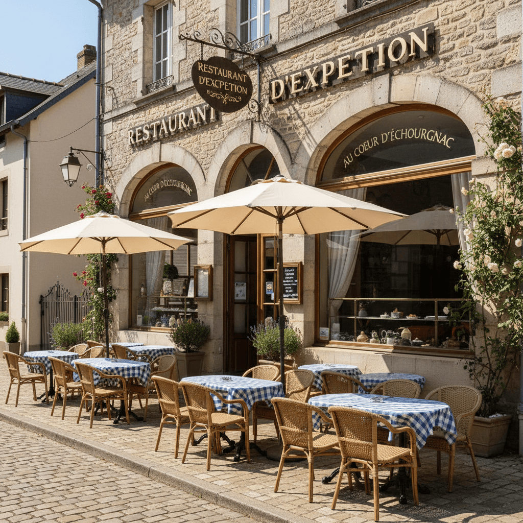 Restaurant à Échourgnac : terrasse - licence IV - Image 1