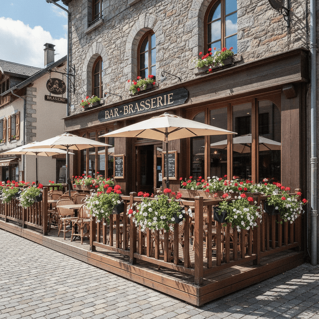 Bar-brasserie 155m² à Samoëns : terrasse - licence IV - Image 1