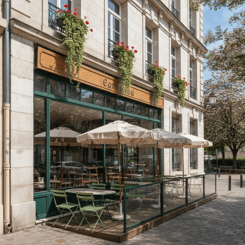 Fast-food 70m² à Reims : terrasse - licence IV