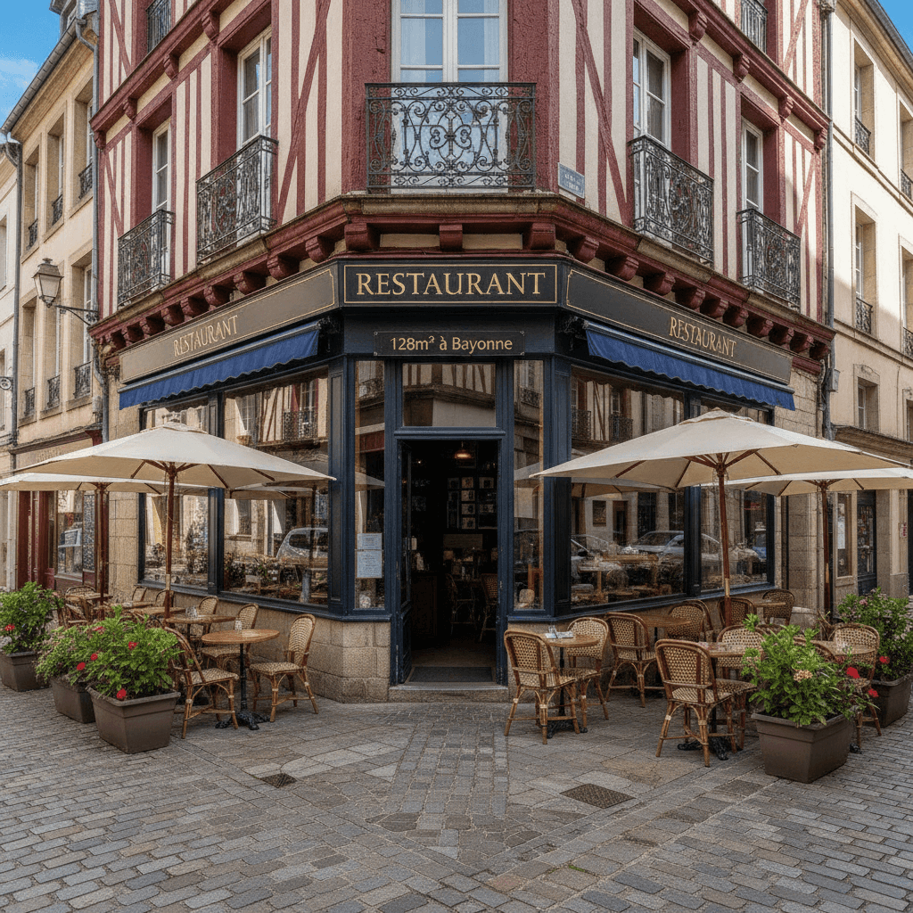 Restaurant 128m² à Bayonne : terrasse - extraction - Image 1