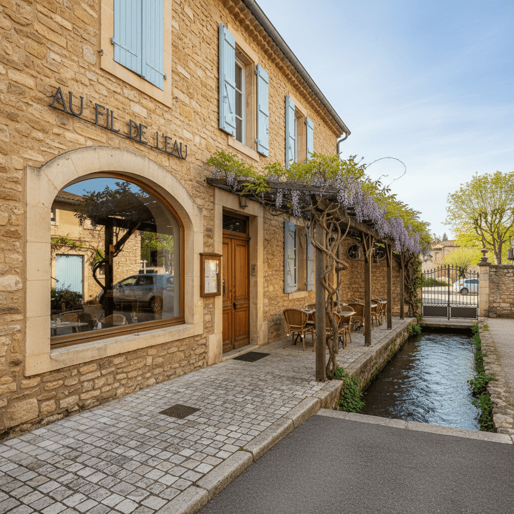 Restaurant à Goudargues : terrasse - licence IV - Image 1