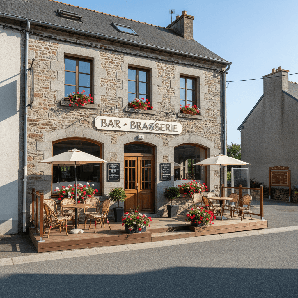Bar-brasserie 324m² à Loguivy-Plougras : terrasse - licence IV - Image 1