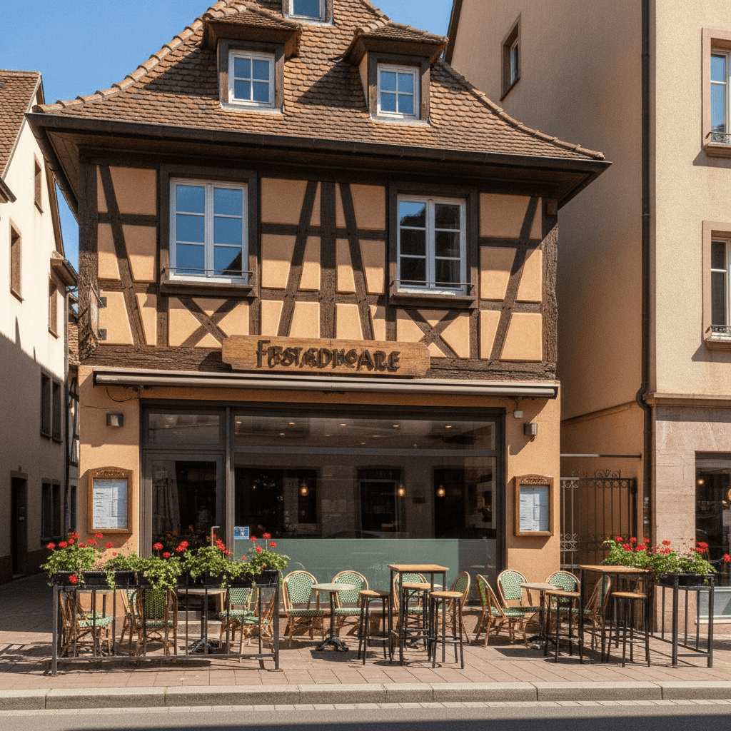 Fast-food 160m² à Strasbourg : terrasse - extraction