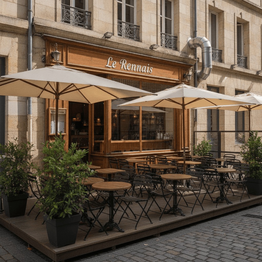 Fast-food 140m² à Rennes : terrasse - extraction
