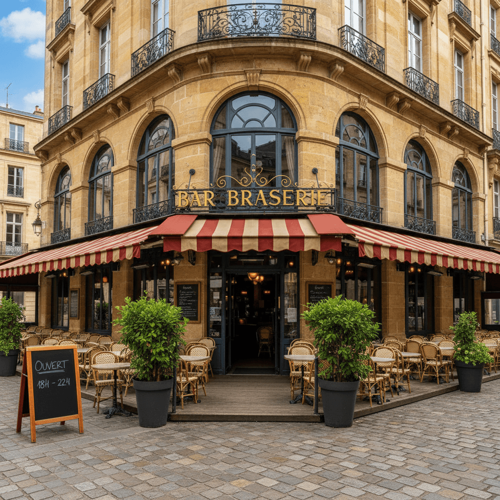 Bar-brasserie 1000m² à Bordeaux : terrasse - licence IV