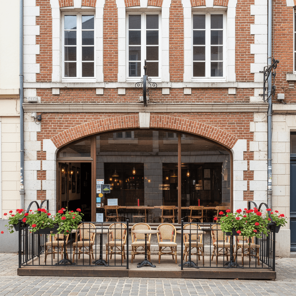 Bar-brasserie 74m² à Lille : terrasse - licence IV