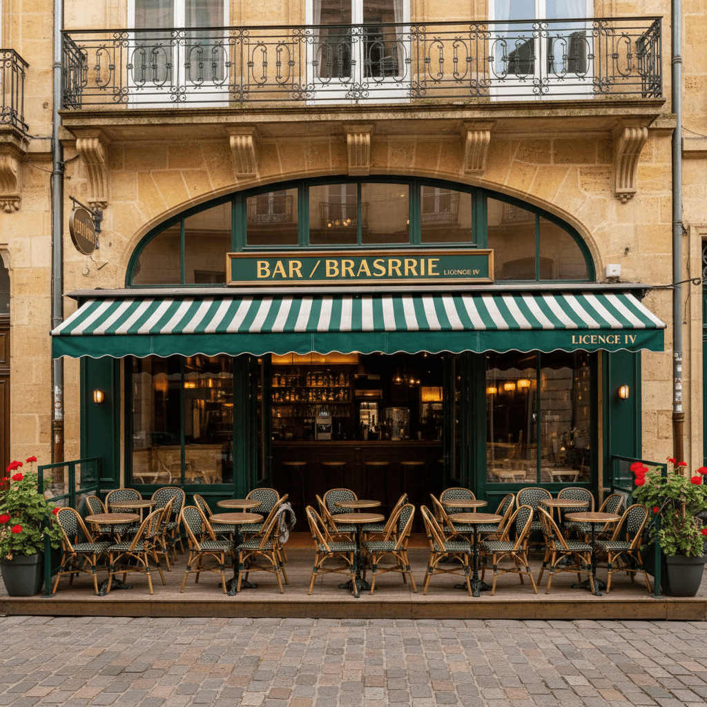 Bar-brasserie 50m² à Bordeaux : terrasse - licence IV