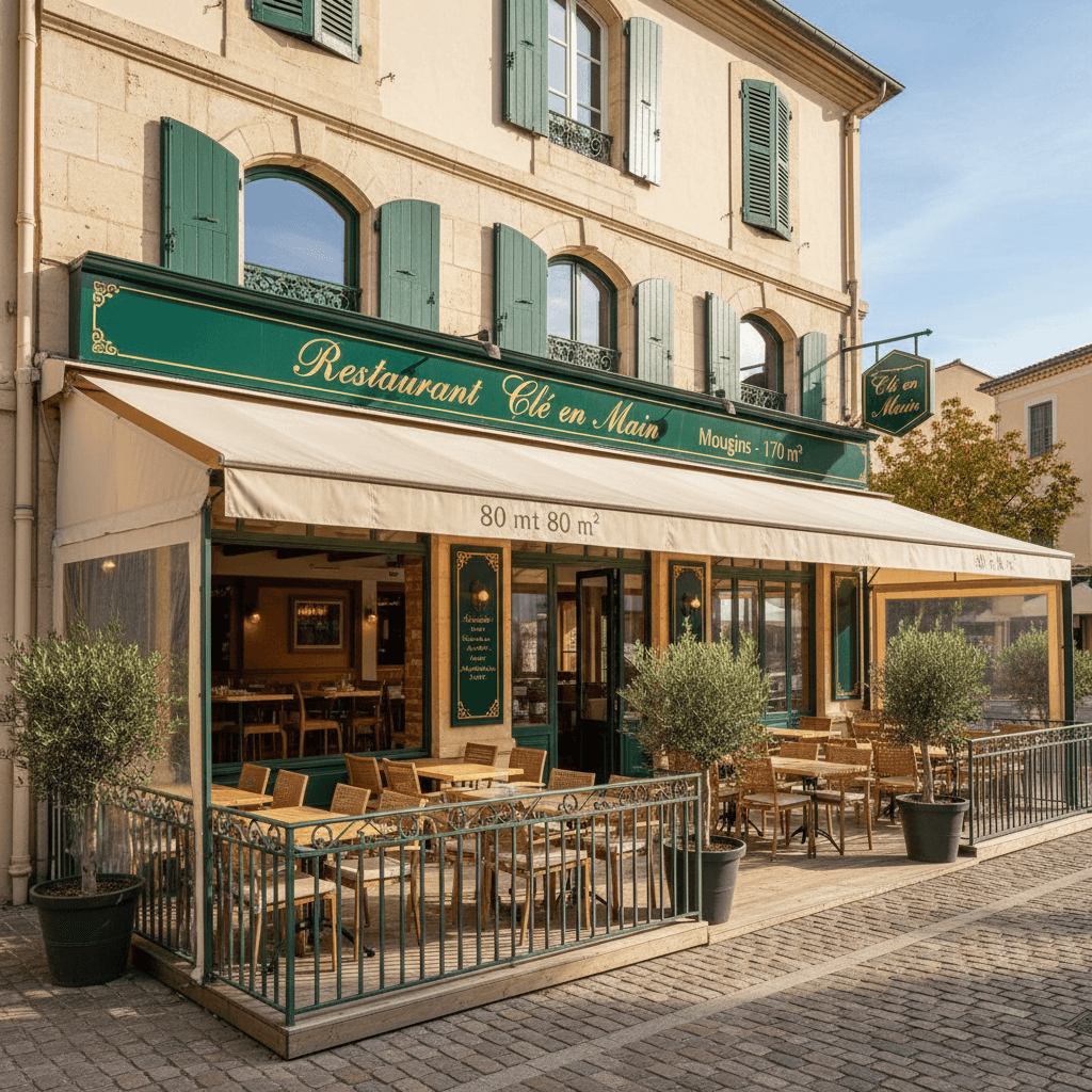 Restaurant 170m² à Mougins : terrasse - extraction - Image 1