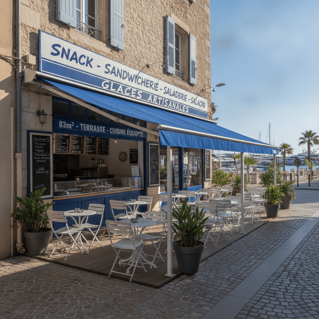 Snack 83m² à Saint-Florent : terrasse - cuisine équipée - Image 1