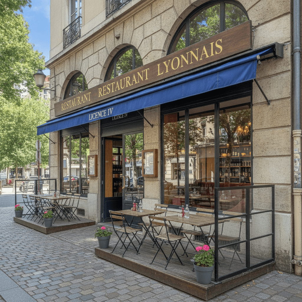 Restaurant 16 couverts à Lyon : terrasse - licence IV