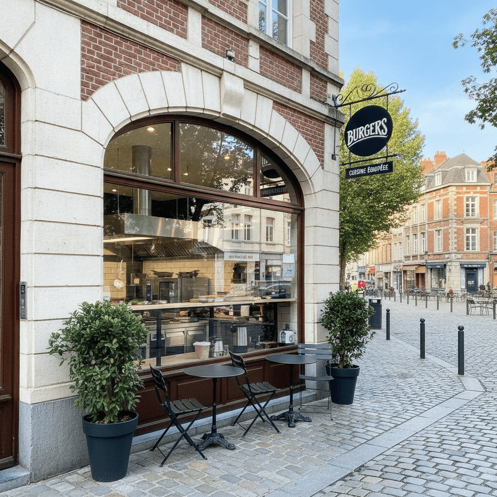 Fast-food 50m² à Lille : cuisine équipée