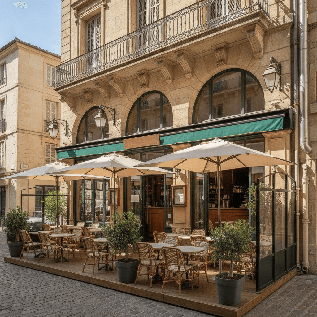 Restaurant 120m² à Nîmes : terrasse - extraction - Image 1