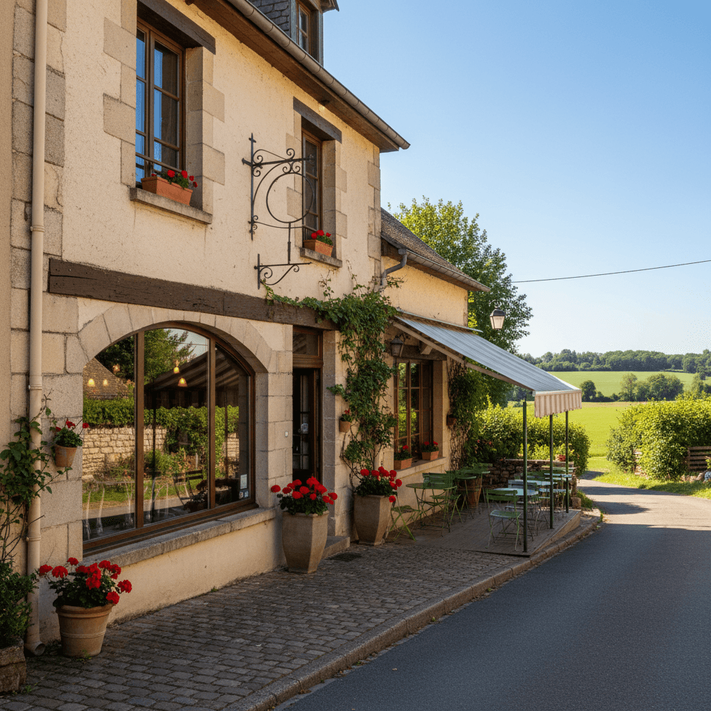 Restaurant à Saint-Langis-Lès-Mortagne : terrasse - licence IV - Image 1
